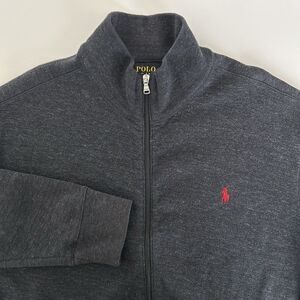 Polo Ralph Lauren Sweatshirt Mock Neck Full Zip Heather Gray Mens XL Performance